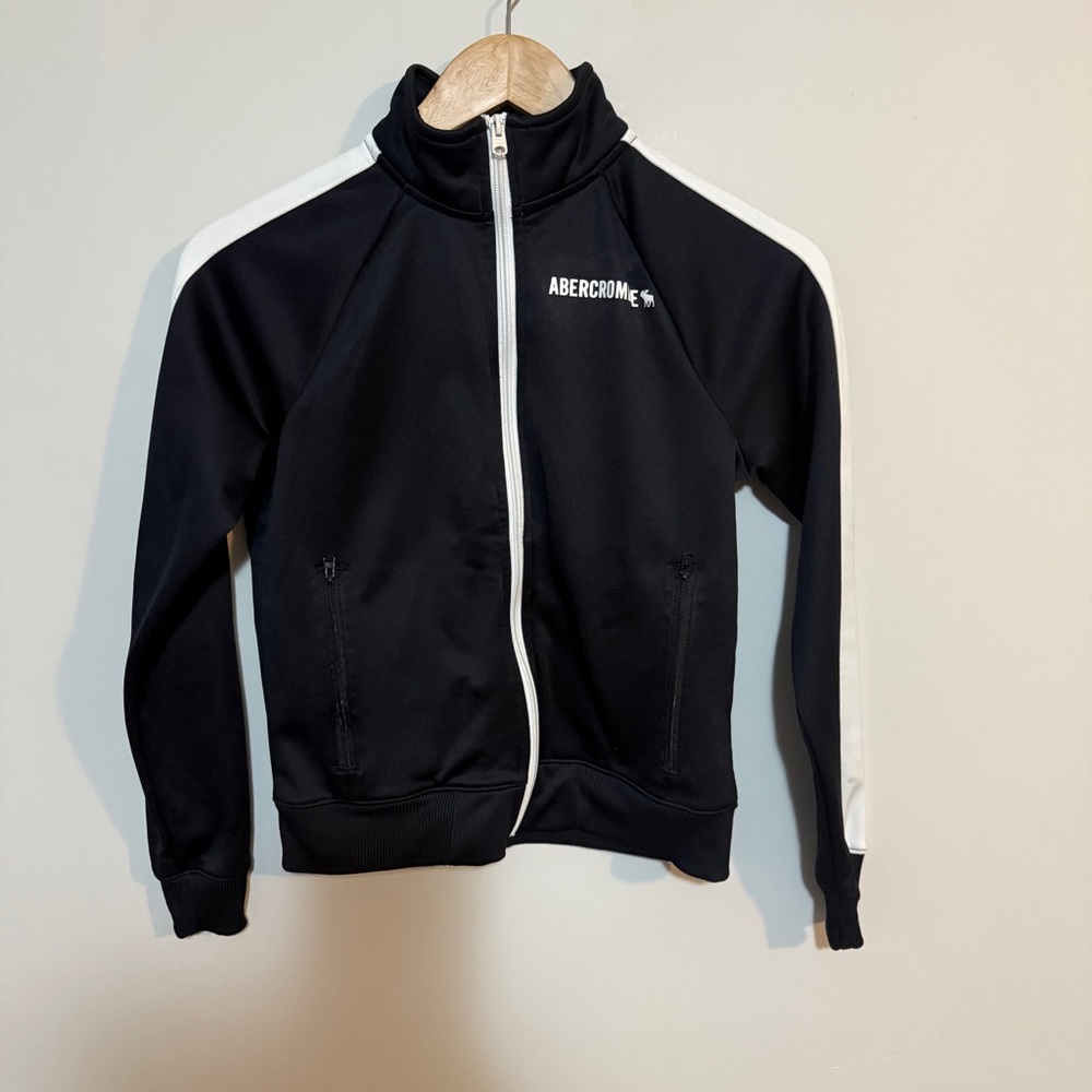 Abercrombie Kids Black Full Zip Track Jacket | Size 11/12